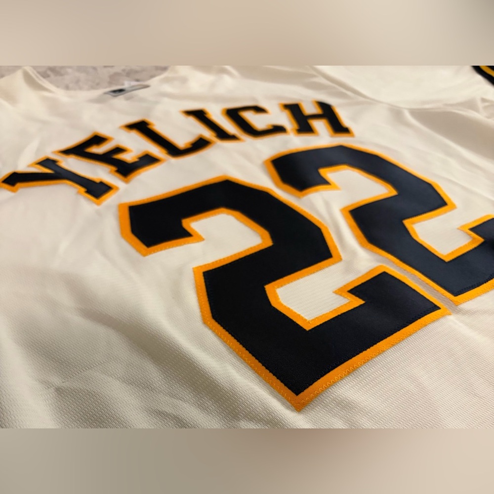 Nike Authentic Milwaukee Brewers Christian Yelich #22 Cream Jersey Mens Sz: L - Picture 5 of 5